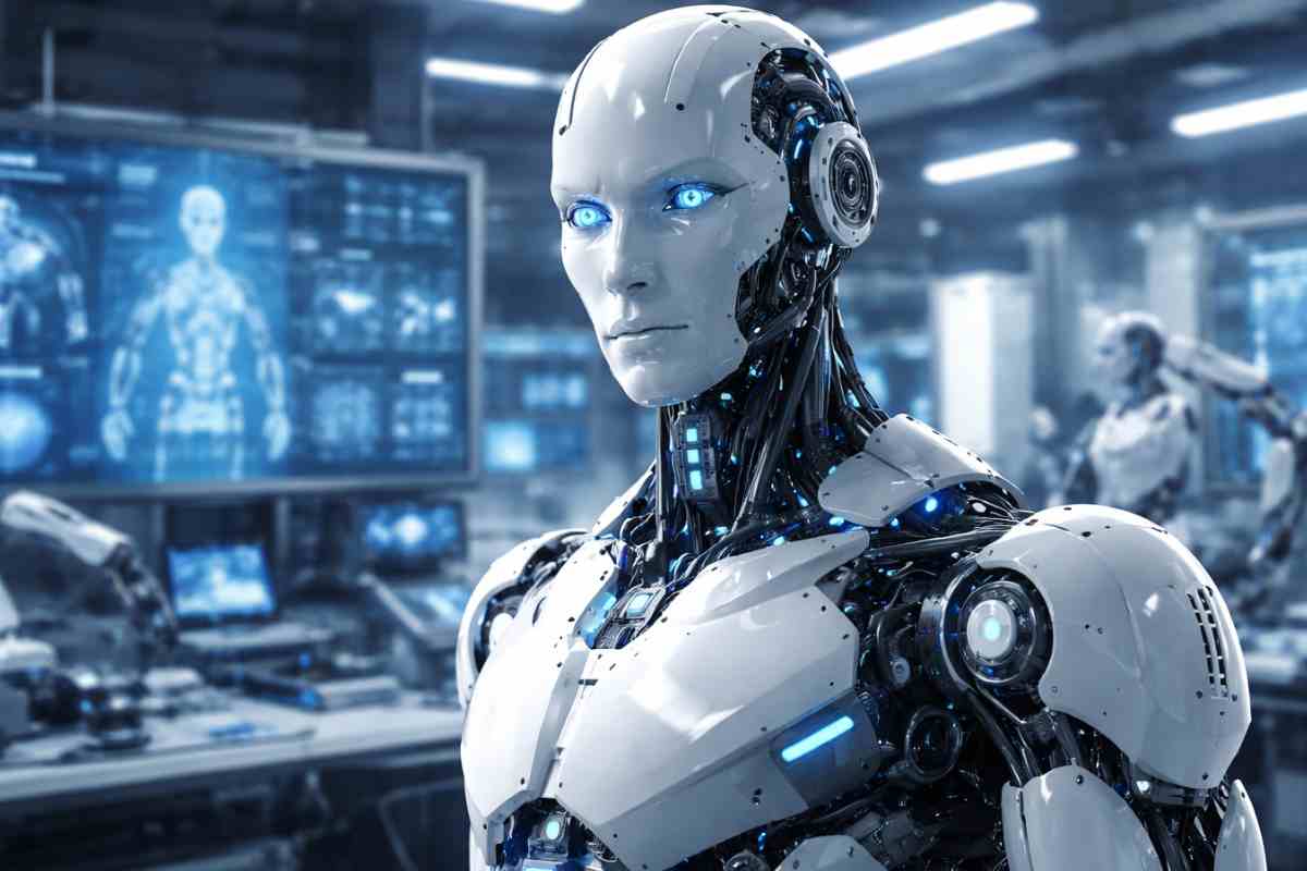 robot umanoide in un laboratorio